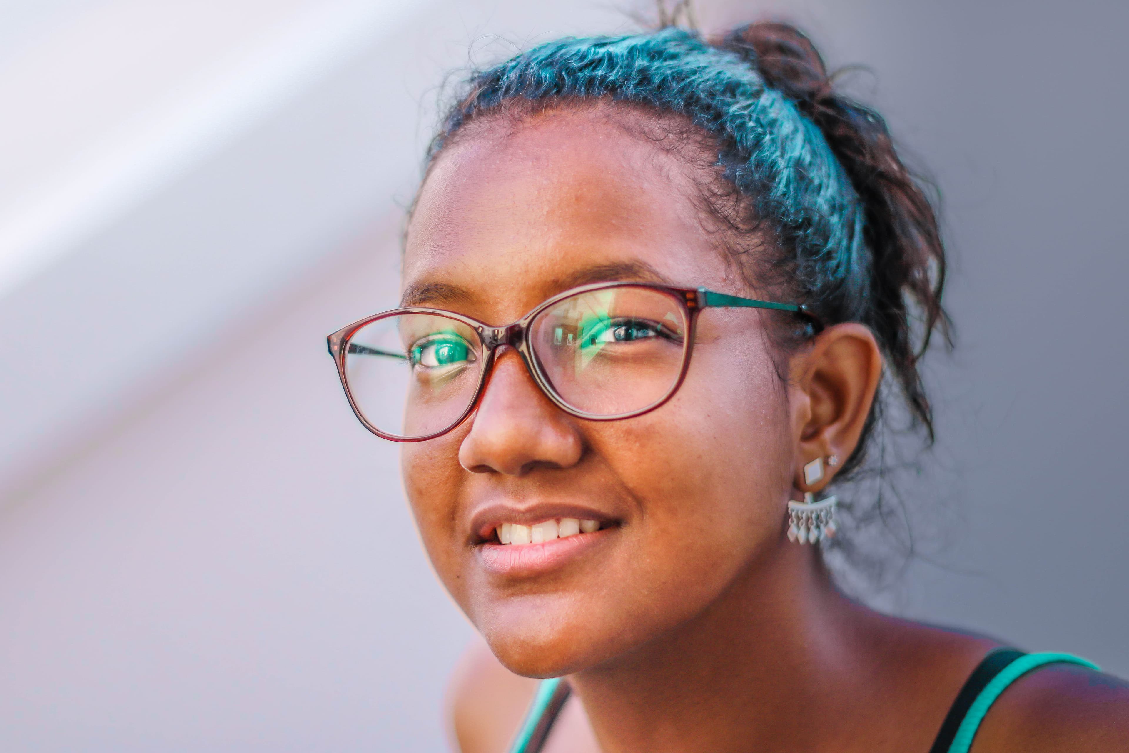 Close-up portrait with dramatic shadows