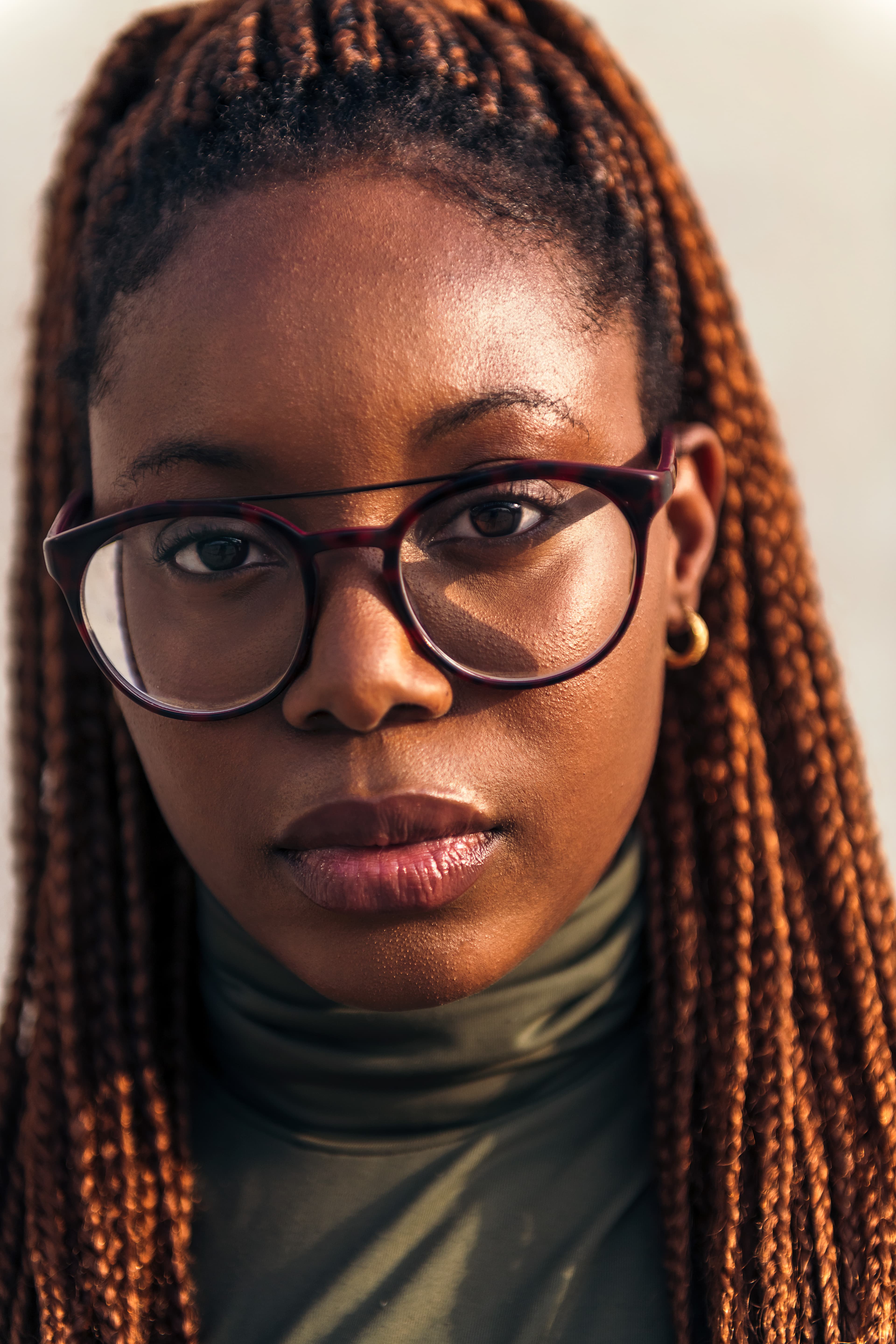 Portrait of a woman looking away in natural light